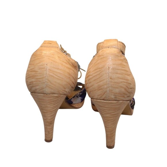 Poetic Licence Womens 10M Purple Black Stiletto Open Toe Ankle Strap High Heels - Picture 10 of 12